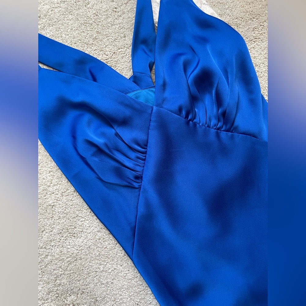 Cobalt Blue Satin Evening Gown- Birdy Grey - Picture 5 of 5